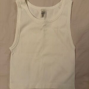 Sunday Best White Ribbed Tank Top